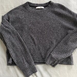 Aritzia Wilfred Free Cropped Grey Top